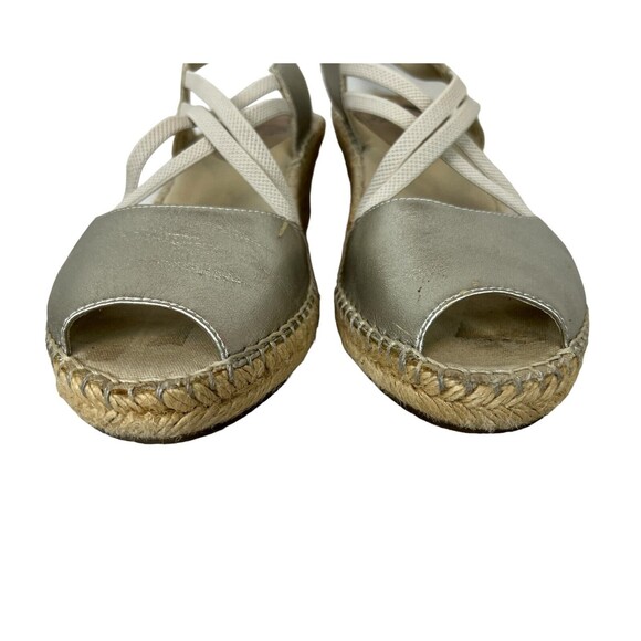 Abeo Biosystems Delano Espadrille Women's Size 7N Gold Leather Wedge Sandals - Picture 11 of 14
